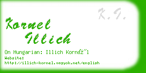 kornel illich business card
